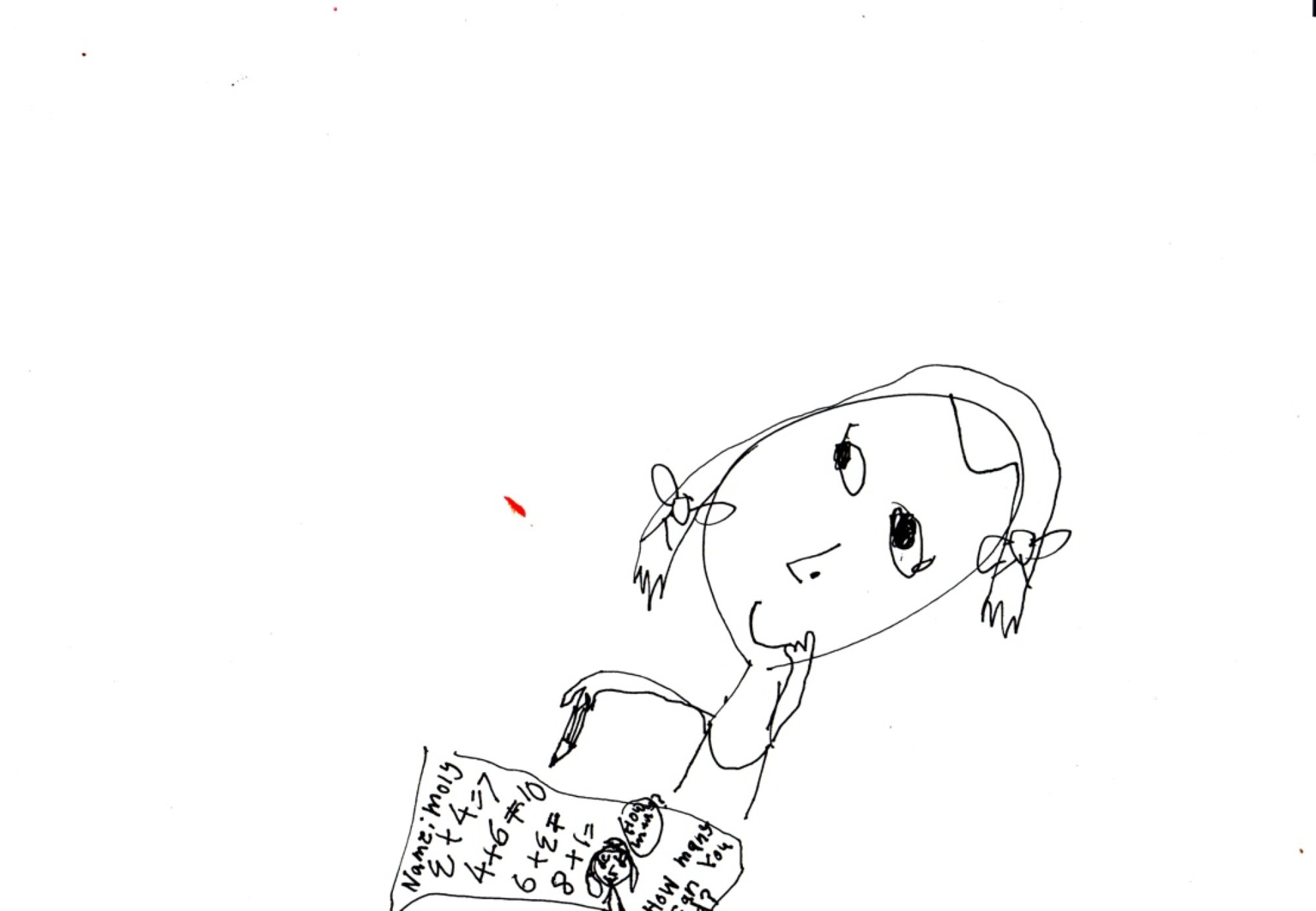 Ava's drawing of herself thinking