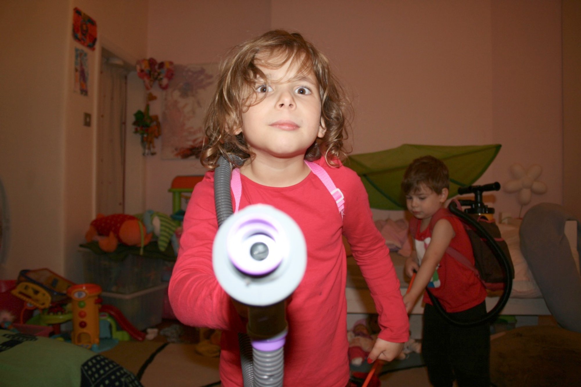 Ava and Marlon playing Ghostbusters