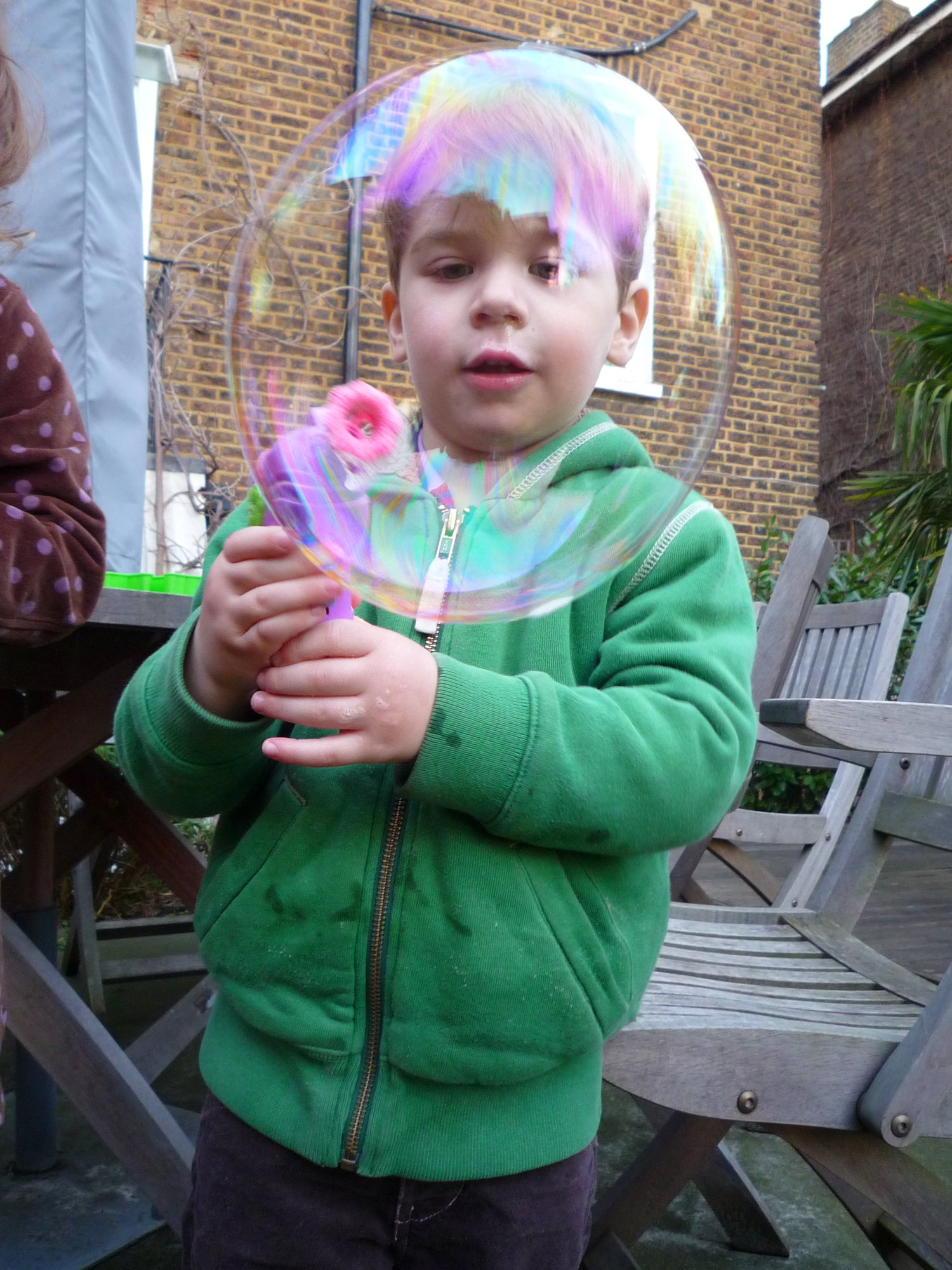 Marlon with a bubble