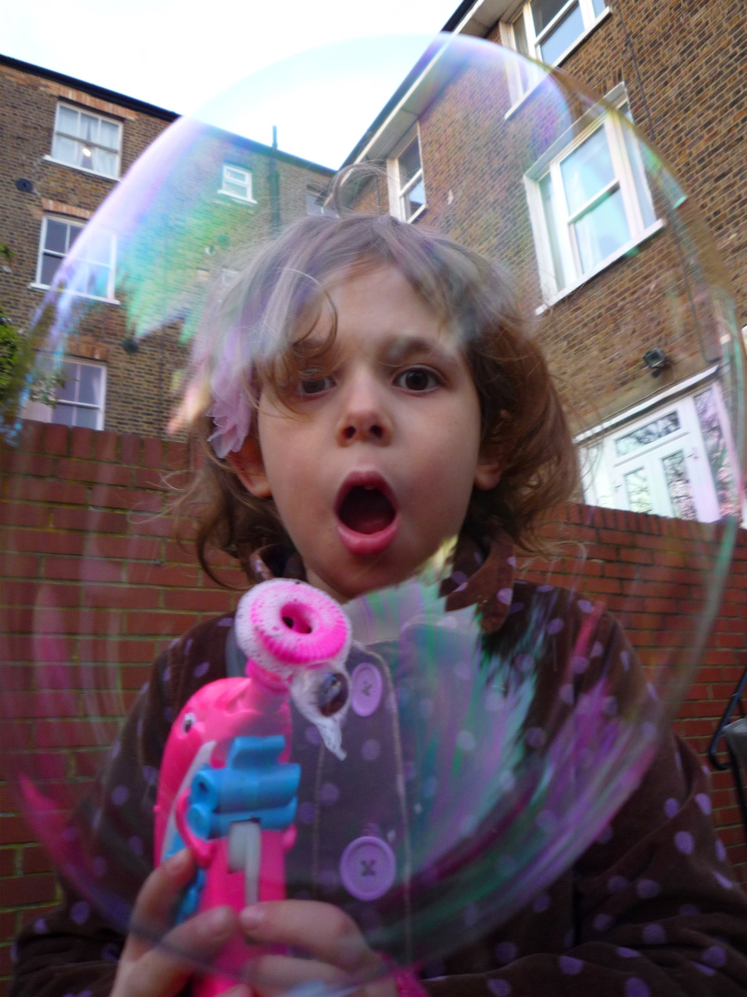 Ava with bubble gun